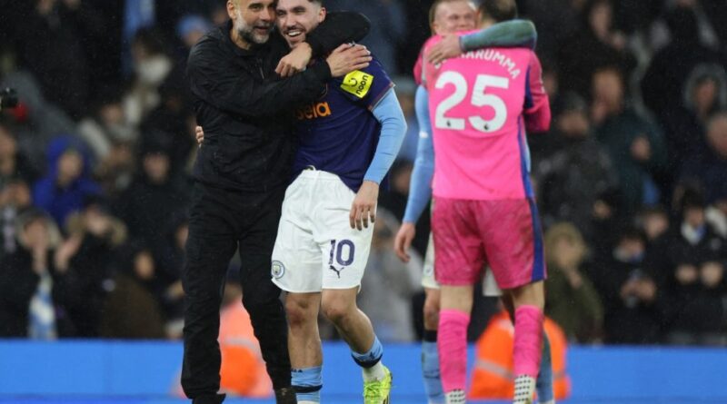 Man City close gap on Arsenal after O’Reilly sinks Newcastle