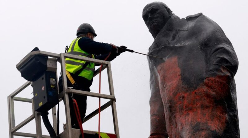 Man charged after defacing Churchill statue in central London