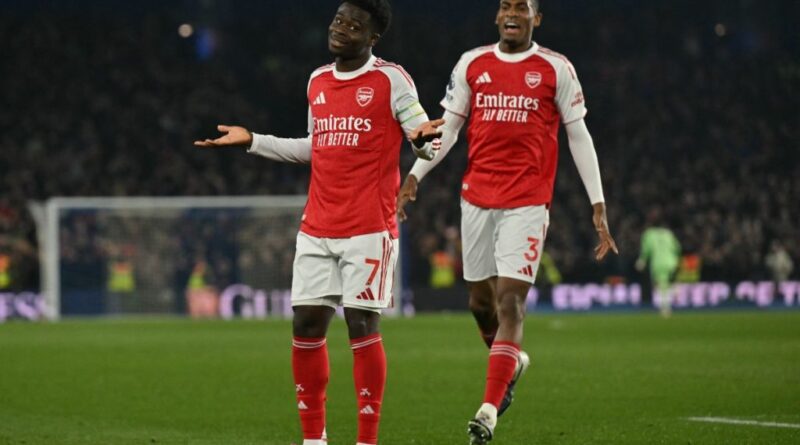 Arsenal extend lead in title race after Saka sinks Brighton