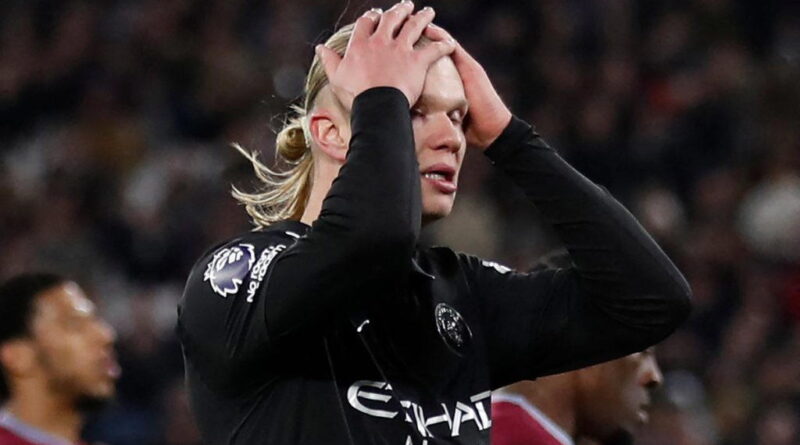 Man City’s PL title bid rocked by draw at West Ham