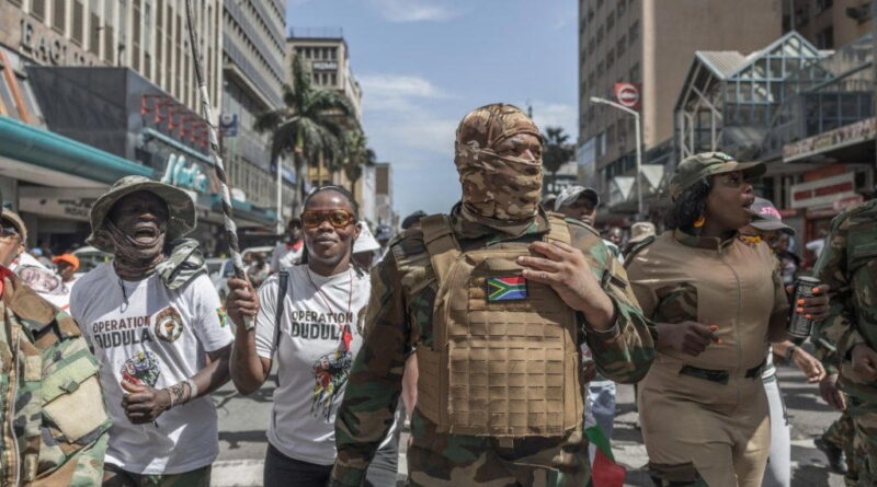 Photos: Police fire teargas as South Africans protest against Nigerians, other foreigners 