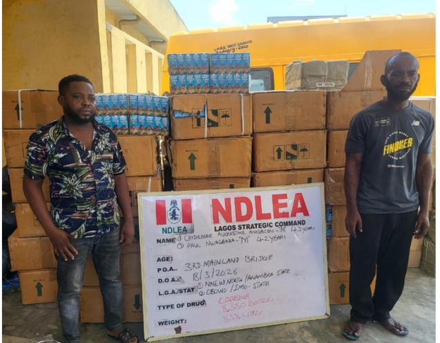 NDLEA foils shipment of opioids, meth hidden in carton walls, winter jackets