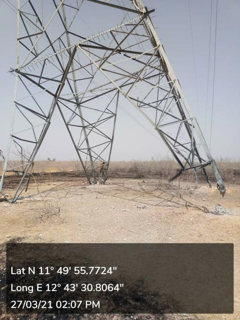Vandals knock down tower T99 along Ughelli/Benin 330KV transmission line