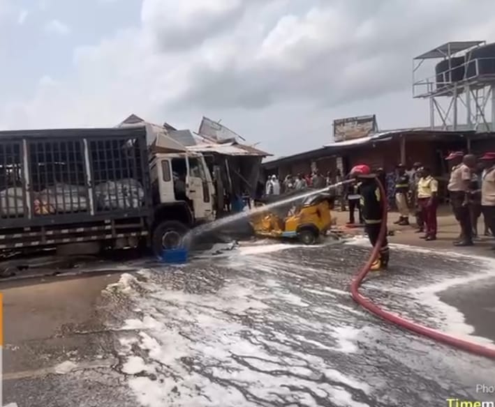 One dead, three injured as truck crushes tricycle in Epe, Lagos