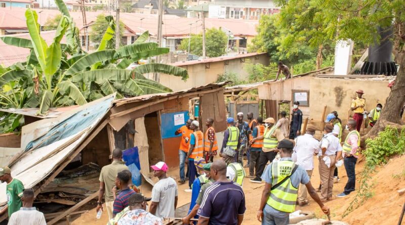 Ikeja LG demolishes criminal hideouts, recovers guns and weapons