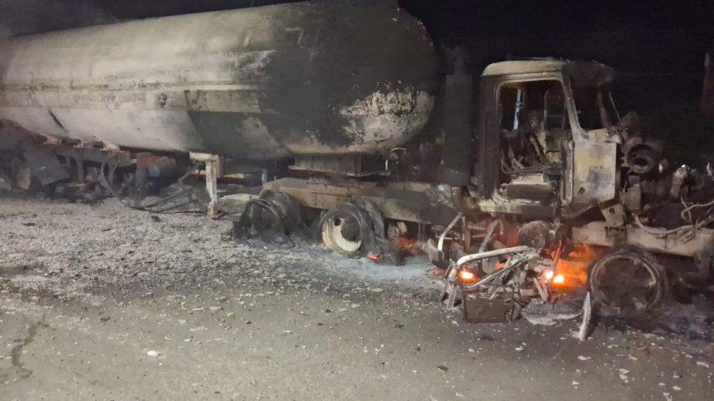 Photos: Driver, assistant burnt to death, vehicles destroyed in Lagos gas explosion
