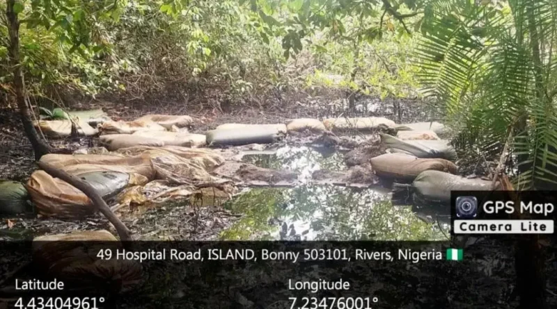 Navy dismantles illegal refinery in Rivers, recovers stolen crude