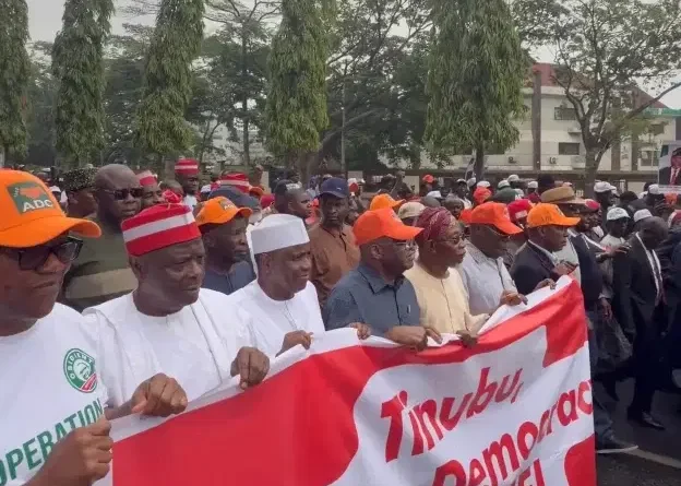 #OccupyINEC: Atiku, Obi, Kwankwaso, Aregbesola, others storm INEC HQ