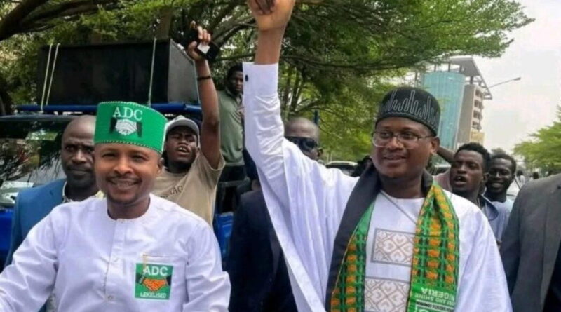 Video: Nafiu Bala leads supporters to INEC, demands recognition of his ADC faction