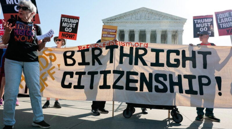 US Supreme Court hears landmark citizenship case – with Trump in audience