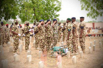 Photos: Brigadier-General, soldiers killed by terrorists buried in Borno