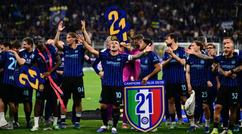 Inter Milan win Italian title for third time in six seasons