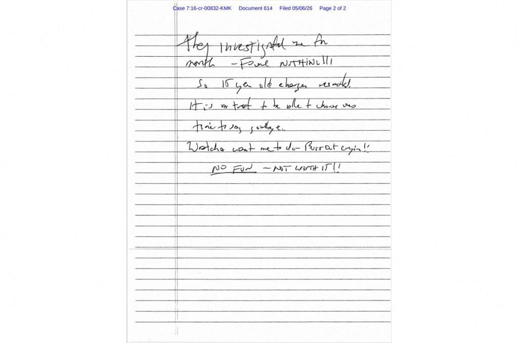 US court releases purported Epstein suicide note