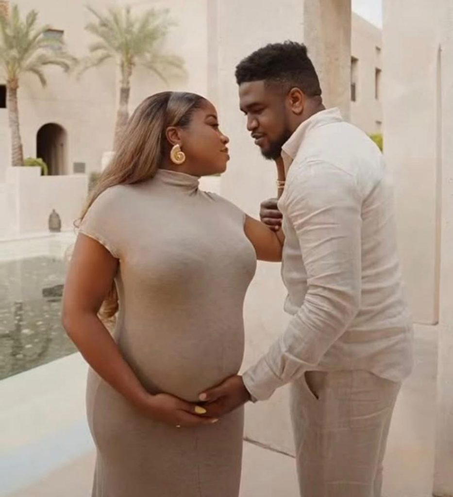 ‘She’s here’ – Veekee James, husband welcome baby girl
