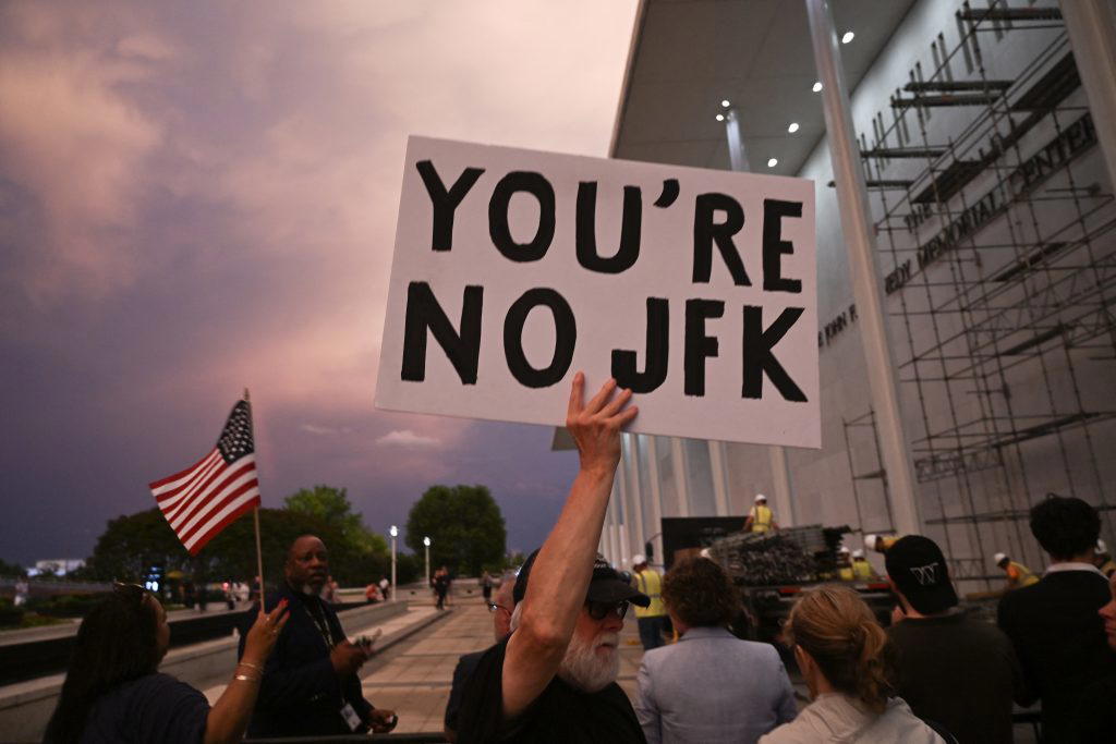 ‘You’re No JFK’: Washington centre removes Trump’s name from facade