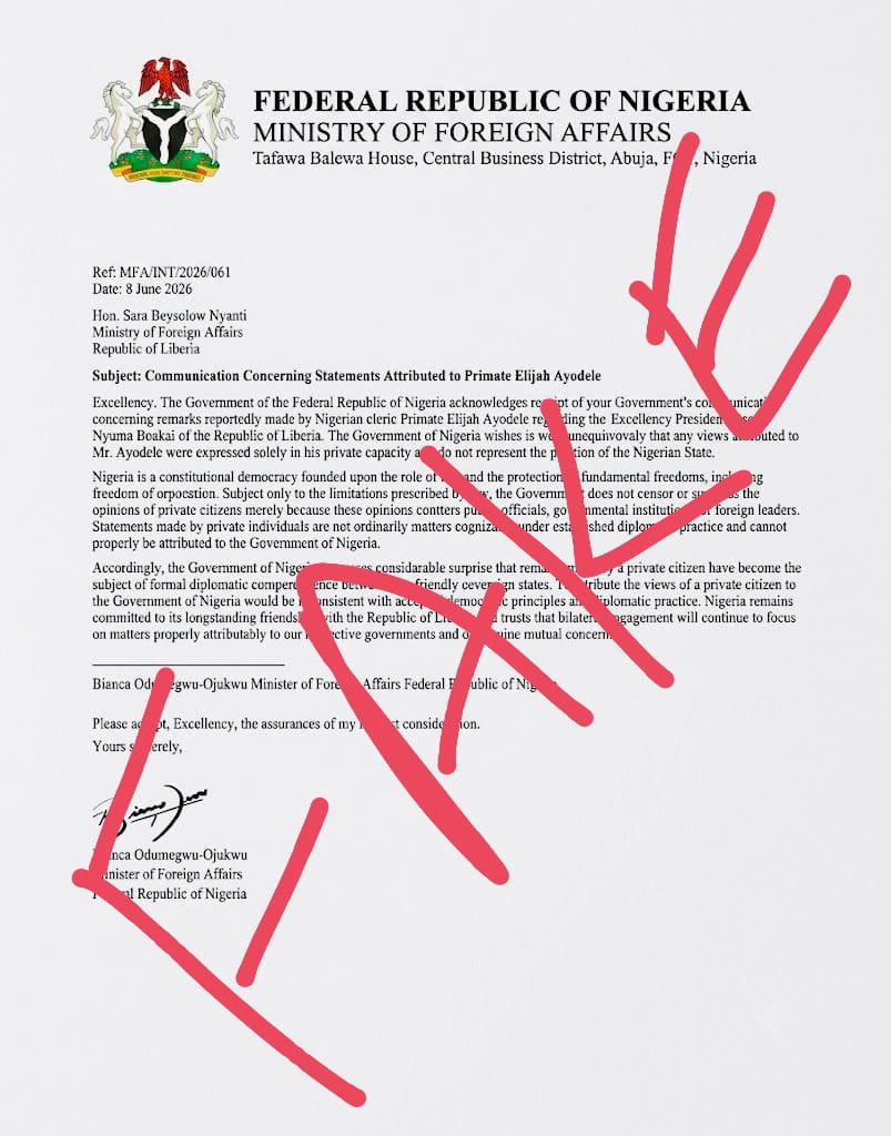 Nigeria’s foreign ministry denies issuing letter to Liberia