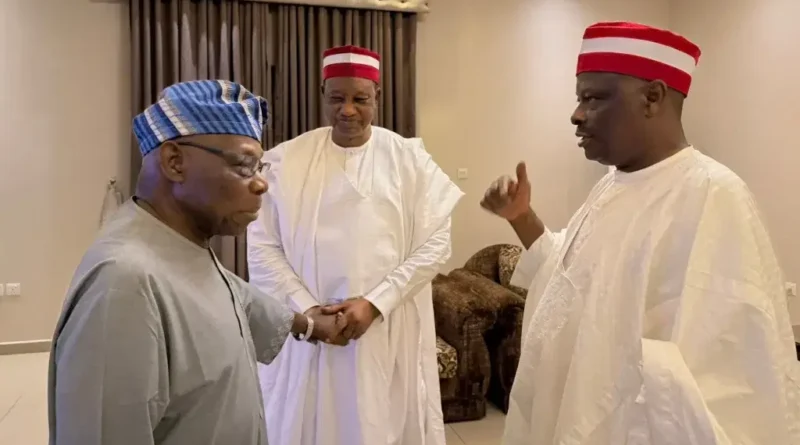 Photos: Kwankwaso, Gwarzo meet Obasanjo in Kano