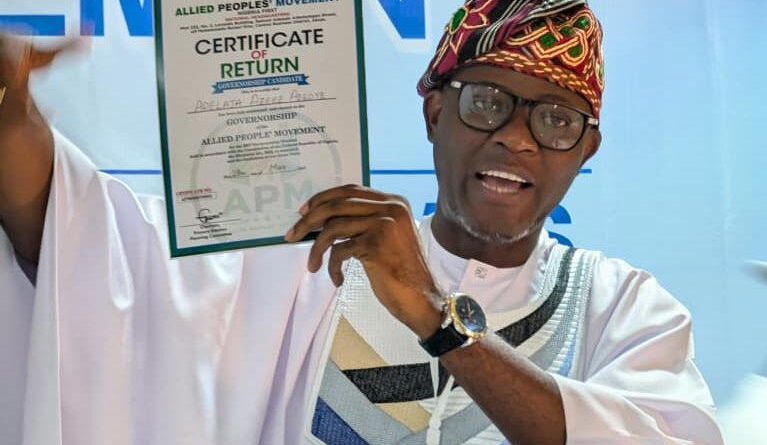 June 12 occupies special place in our democratic journey – Adeoye, APM gov candidate
