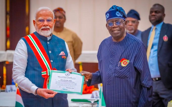 Tinubu congratulates Indian Prime Minister Narendra Modi on setting service record