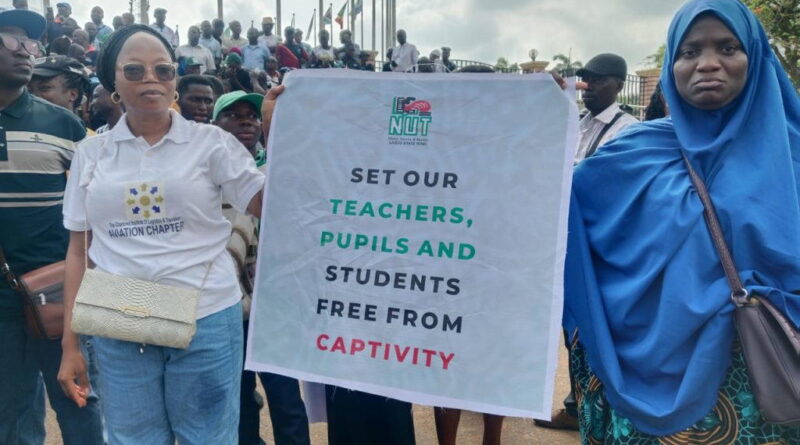 Teachers protest in Lagos, demand release of Oyo abduction victims