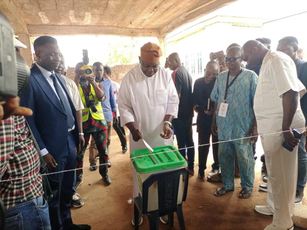 Ex-Governor Ugwuanyi votes, commends peaceful conduct of electorate
