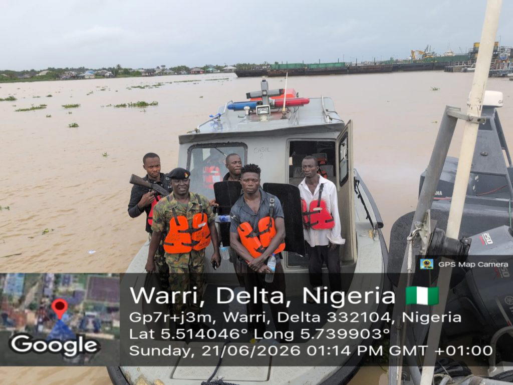 Navy rescues three from capsized boat in Warri