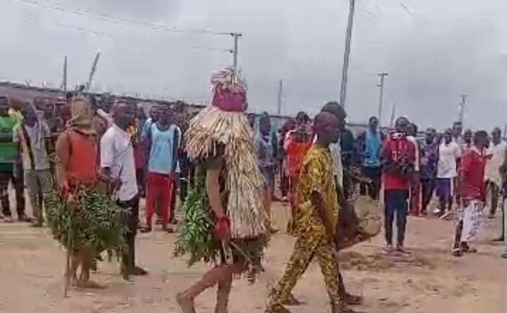 Masquerades lead protest over acquisition of farmland for solar project in Niger