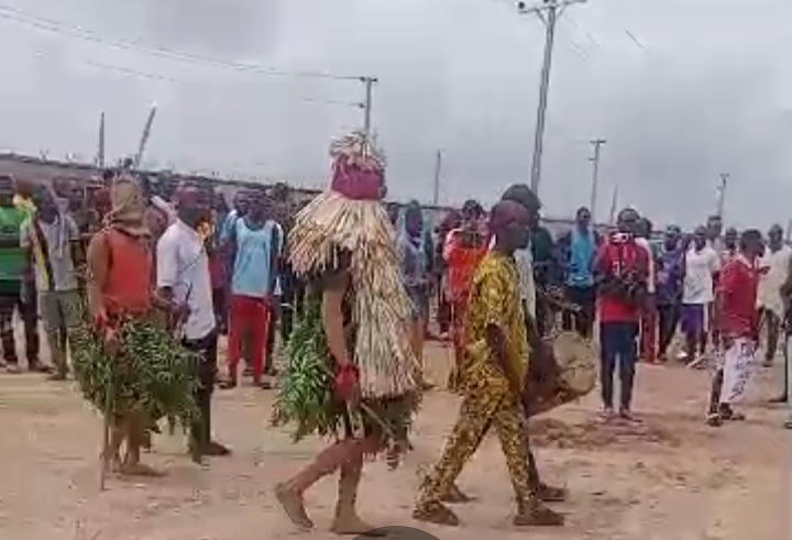 Masquerades lead protest over acquisition of farmland for solar project in Niger