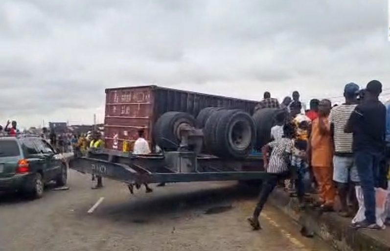 Tragedy as truck driver dies, motor boy rescued in Lagos crash