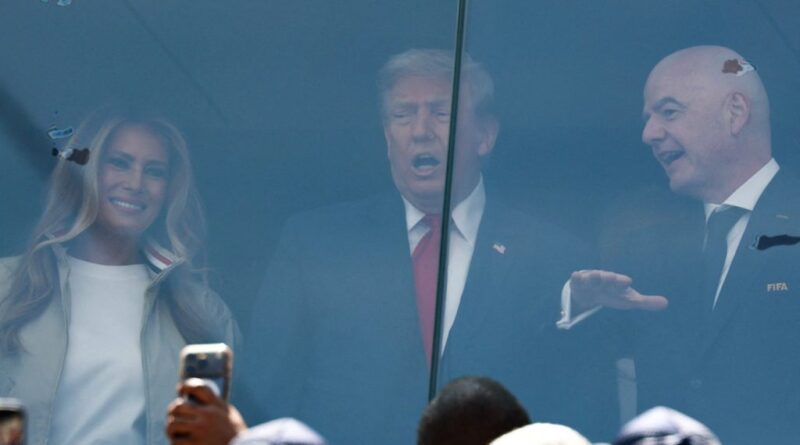 Trump arrives at stadium for World Cup final