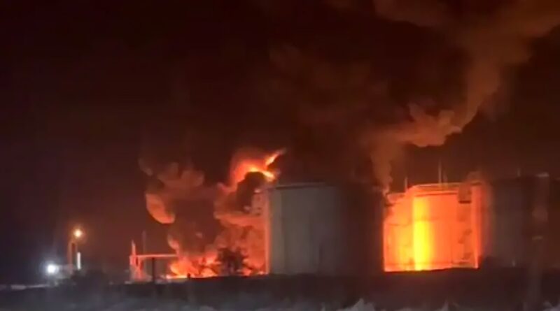 Ukraine sets Russian refinery ablaze in fresh drone attack