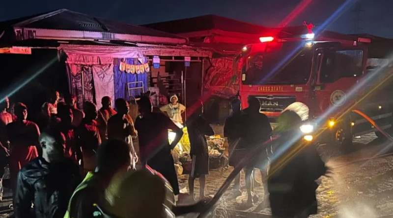 Fire destroys 17 shops in Lagos market