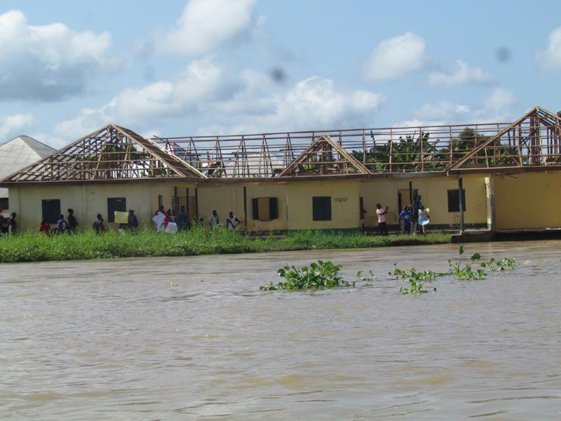 The community secondary school before it was wiped out by erosion