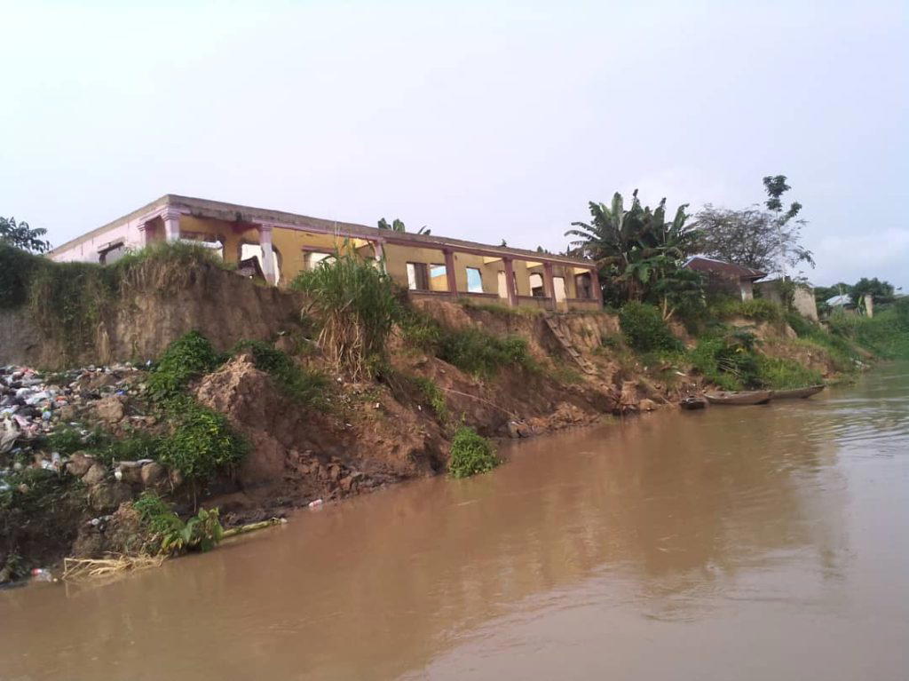 School on the brink before it was finally swallowed by the river Photos courtesy, ECARD