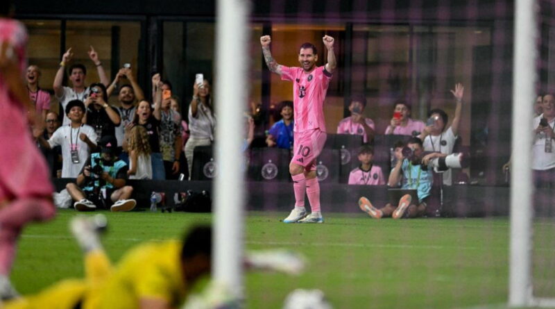 Messi scores twice to set Leagues Cup record in Miami victory