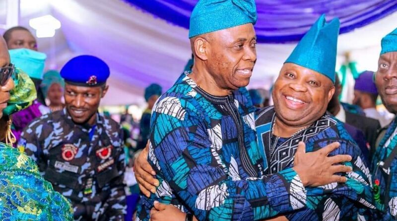 Video: Adeleke prostrates before elder brother in show of respect