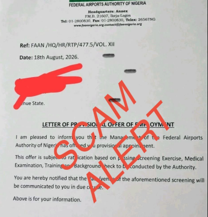 FAAN alerts public to fake recruitment letters