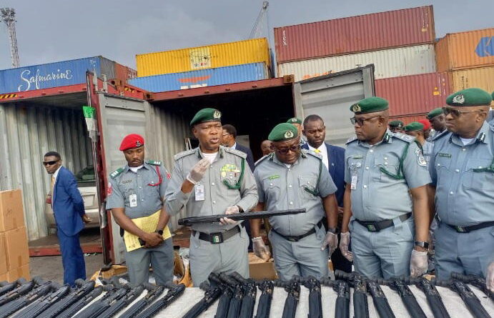 Customs intercepts pump-action rifles at Tin Can Port, suspect on the run