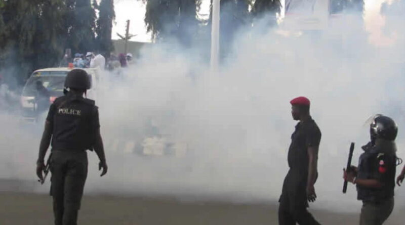 Police teargas pensioners protesting pension arrears at Lagos House