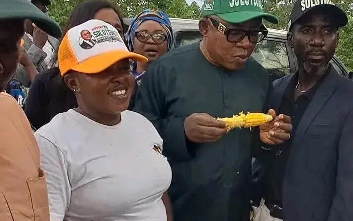 Video: Oyo ADC gov candidate stirs reactions after serving boiled corn to supporters