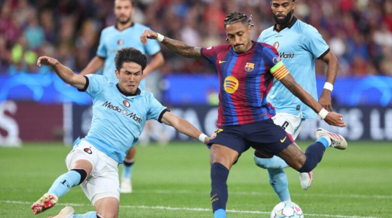 Raphinha bags brace as Barcelona demolish Feyenoord 5-1