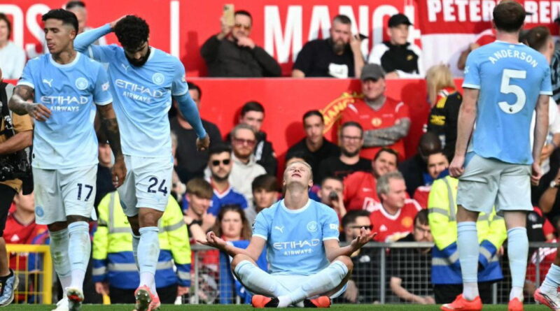 Haaland fires 10-man Man City to famous win at Man Utd