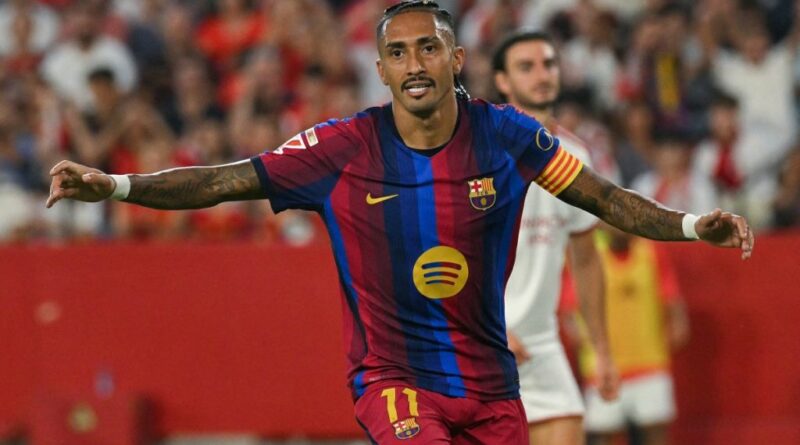 Raphinha hat-trick fires perfect Barcelona to win at Sevilla