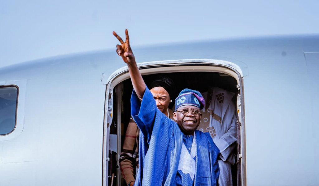 Tinubu departs Maiduguri for Bauchi