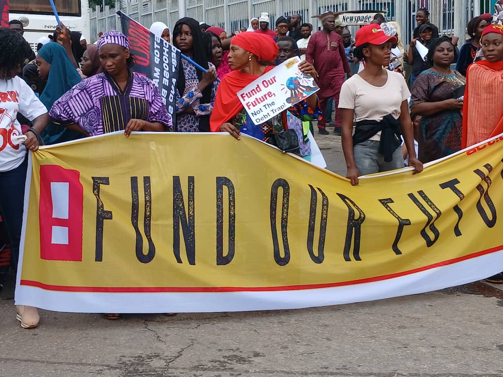 Photos: “Stop giving loans to Nigeria”, ActionAid, others protest Nigeria’s rising debt, borrowing