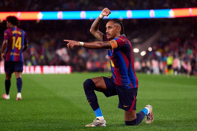 Raphinha, Yamal fire Barcelona to 7-2 win over Racing Santander