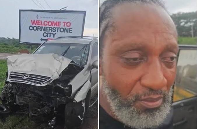 Video: Nollywood actor Ricardo Agbor survives car crash in Ibadan