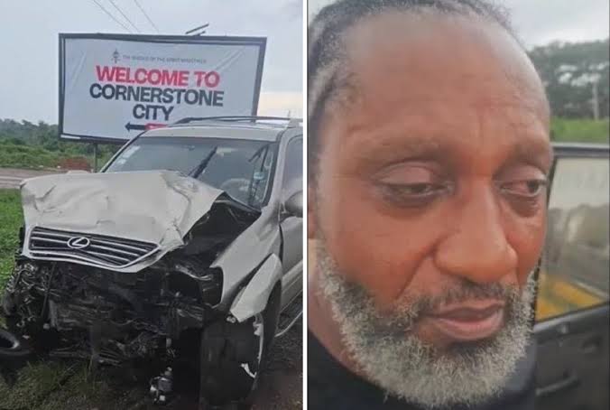 Video: Nollywood actor Ricardo Agbor survives car crash in Ibadan