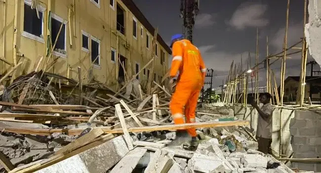 One dead, three injured as two-storey building collapses in Lagos
