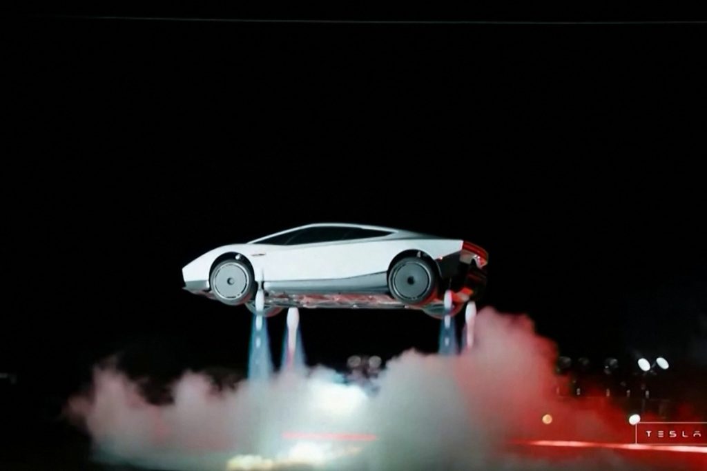 Elon Musk unveils Tesla’s ‘flying’ car